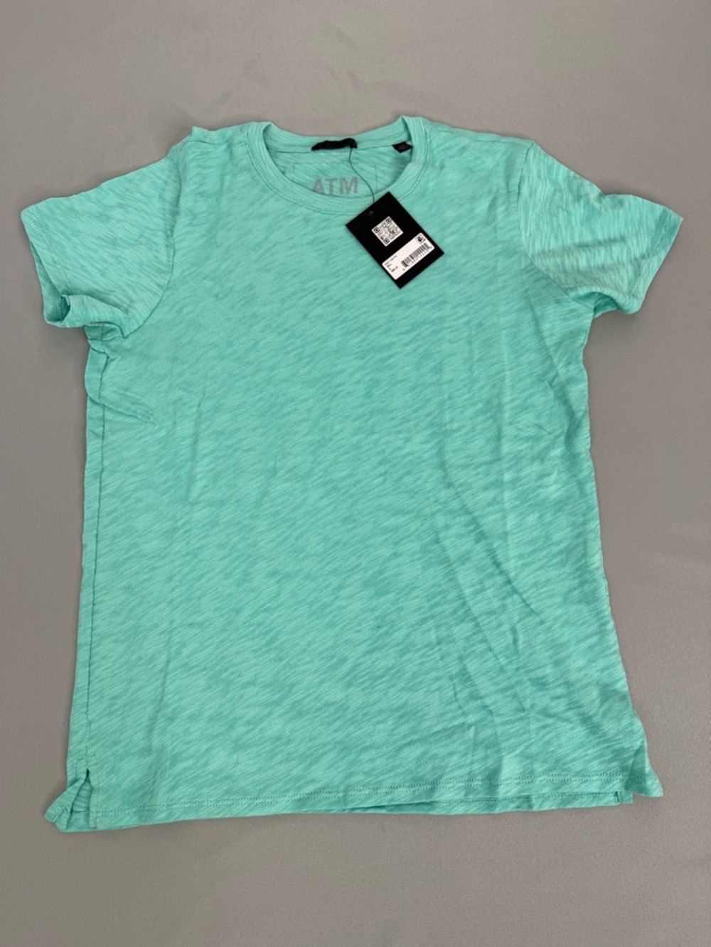 ATM T- Shirt 100% Premium Cotton Blue Short Sleeve Size Small Bali Color NWT